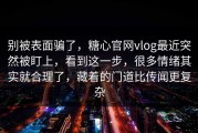 别被表面骗了，糖心官网vlog最近突然被盯上，看到这一步，很多情绪其实就合理了，藏着的门道比传闻更复杂