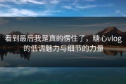 看到最后我是真的愣住了，糖心vlog的低调魅力与细节的力量